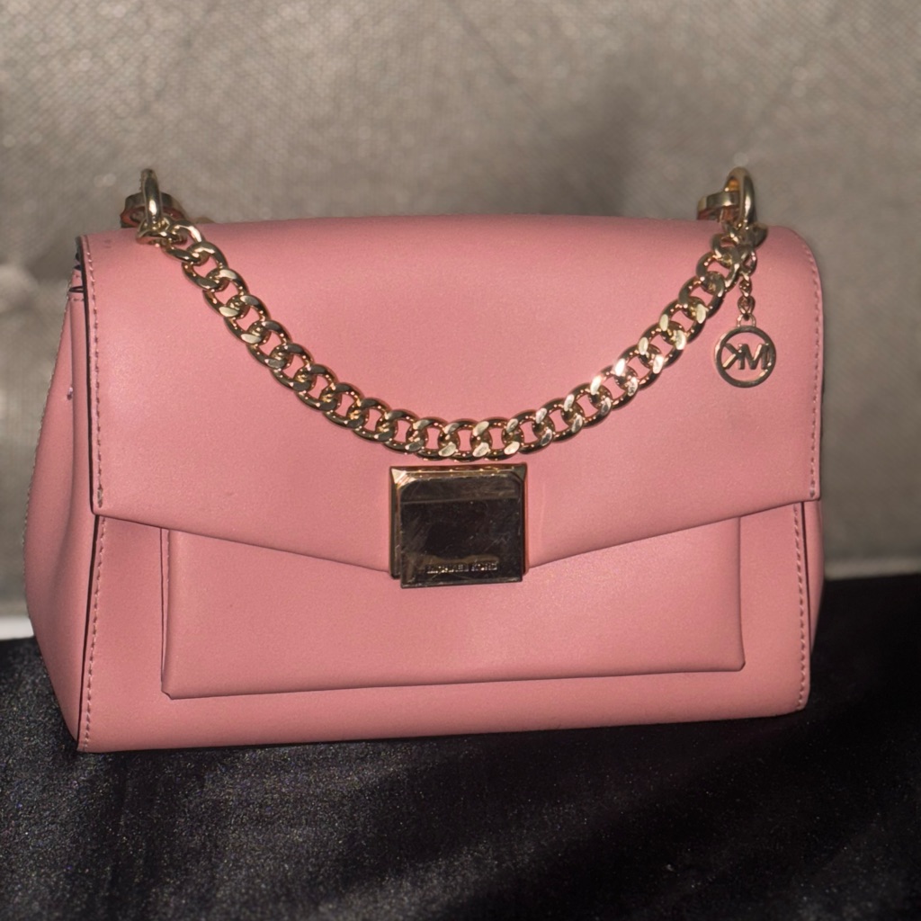 Michael Michael Kors Lita Medium Leather Crossbody Bag Powder Blush